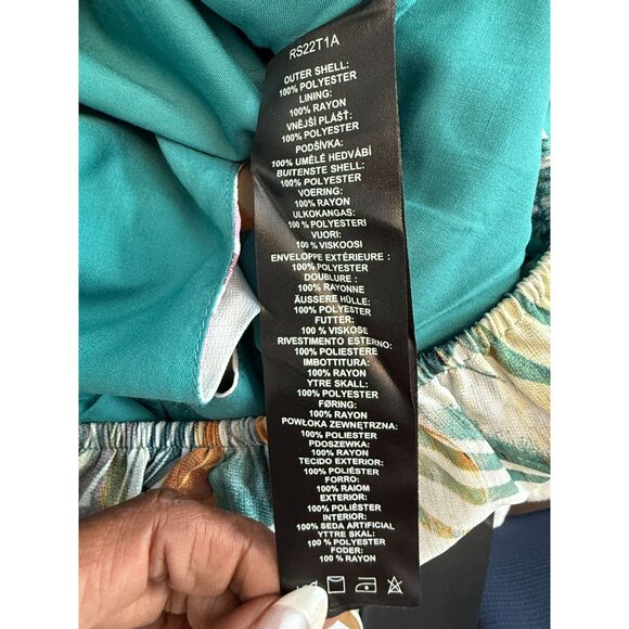 NWT Andrea Iyamah Halima Cropped‎ Top Green Abstract Print Size S - Picture 6 of 10